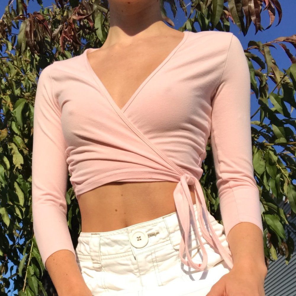 Babypink American Apparel Wrap Top